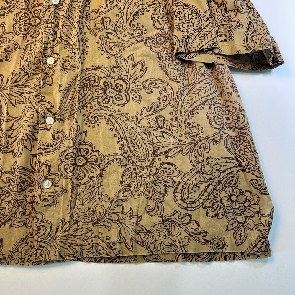 Ralph Lauren Tan and Brown Paisley Button-Down Shirt - Picture 7 of 10